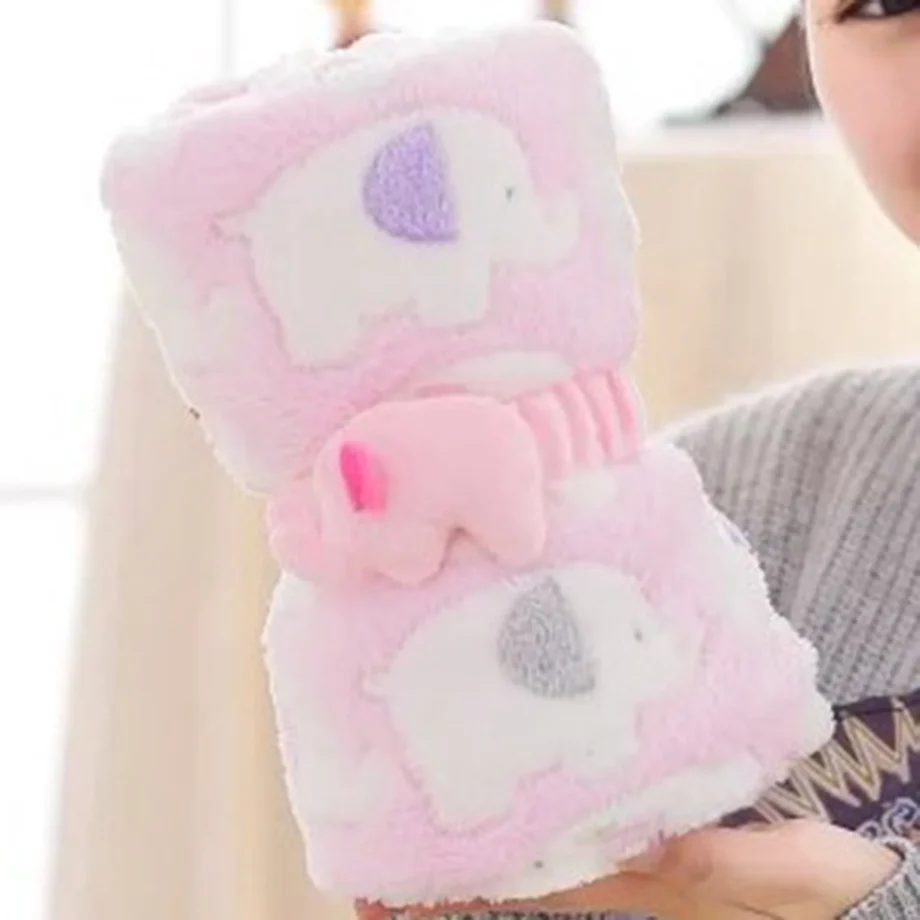 Baby Blanket & Swaddling Newborn Thermal Soft Fleece Blanket Flannel Quilt Infant Bedding Swaddle Wrap Winter Solid Bedding Set