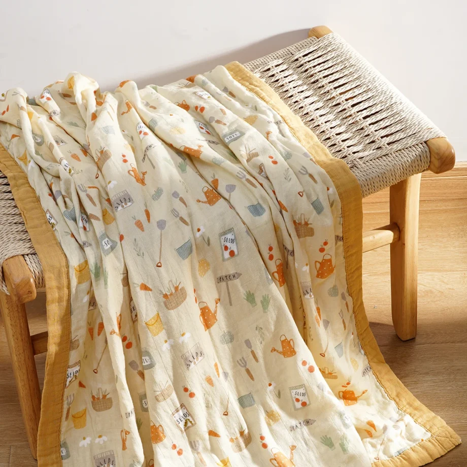 Kangobaby #My Soft Life# New 4 Layers Premier Bamboo Cotton Baby Muslin Swaddle Blanket Breathable Newborn Quilt Size 120x110cm